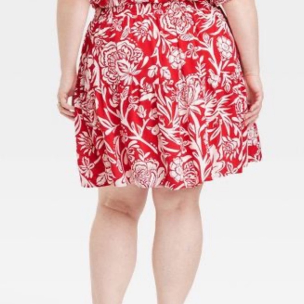 Knox Rose Red Midi Tiered A-Line Skirt